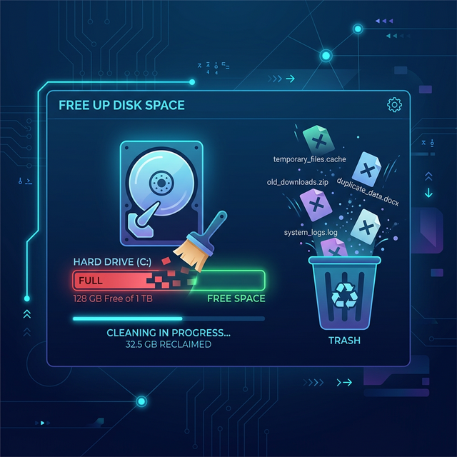 Free up disk space on Windows